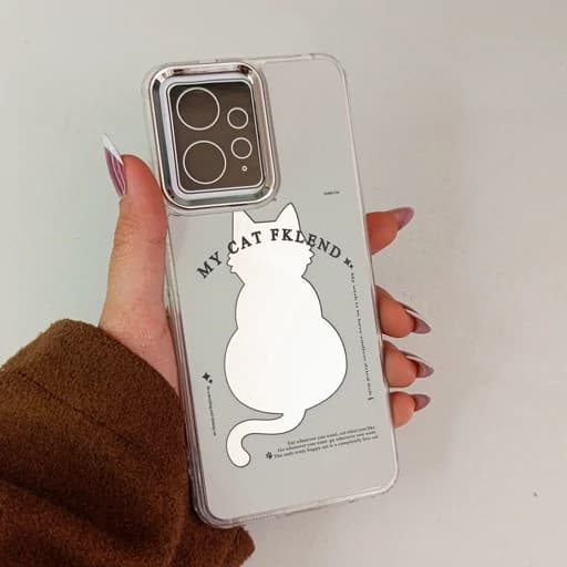 گارد گوشی Note 12 طرح آیینه ای فانتزی مدل گربه نوت 12 قاب و کاور