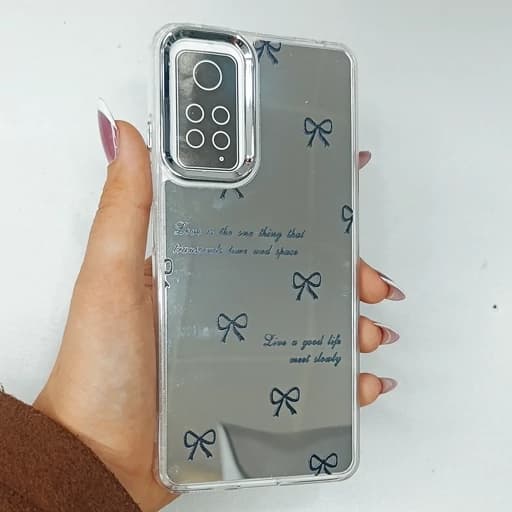 گارد گوشی Note 11 pro طرح آیینه ای فانتزی مدل پاپیون رنگ مشکی نوت 11 پرو قاب و کاور