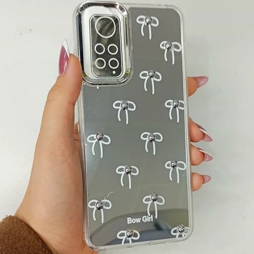 گارد گوشی Redmi Note 12S طرح آیینه ای فانتزی مدل پاپیون رنگ سفید ردمی نوت 12 اس قاب و کاور