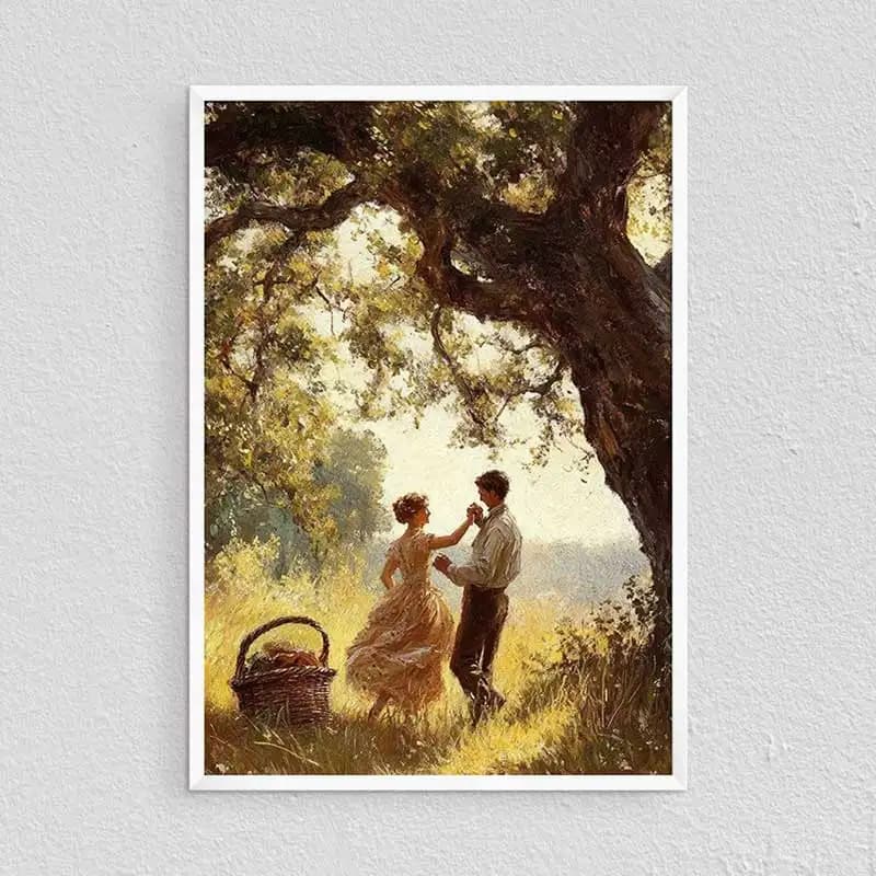 تابلو نقاشی عاشقانه طرح لحظه عاشقانه — تصویر ۲