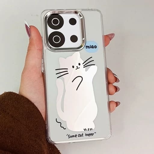 گارد گوشی Note 13 طرح آیینه ای فانتزی مدل گربه ای نوت 13 قاب و کاور