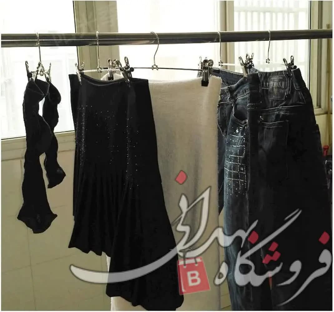 چوب لباسی مدل دو گیره فلزی — تصویر ۵
