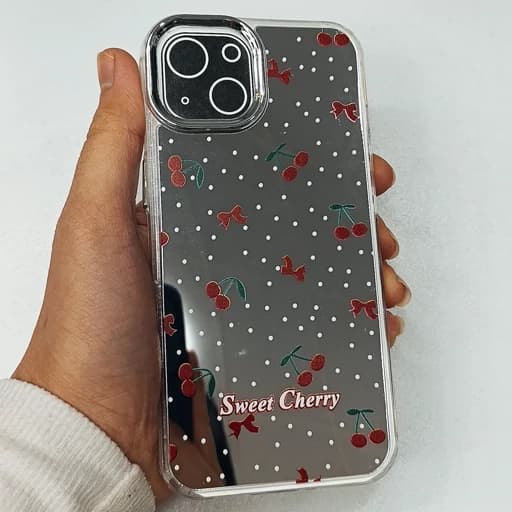 “گارد گوشی Iphone 15/Iphone 14/Iphone 13 طرح آیینه ای فانتزی مدل گیلاسی آیفون 13/14/15 نرمال قاب و کاور
