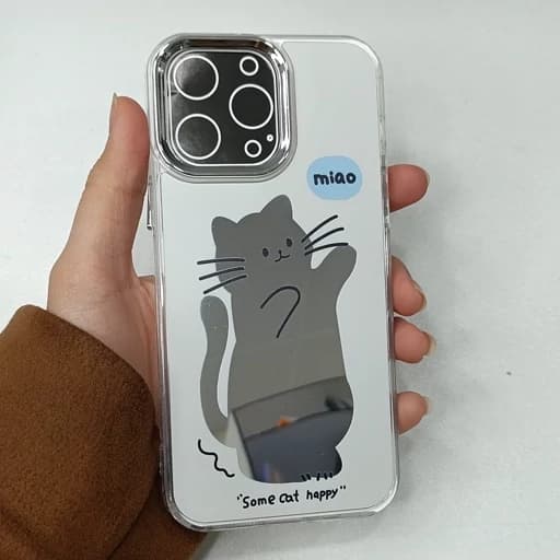 گارد گوشی Iphone 13 pro طرح آیینه ای فانتزی مدل گربه ای آیفون 13 پرو قاب و کاور