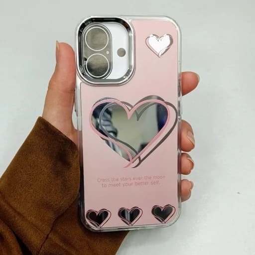 گارد گوشی Iphone 16 طرح آیینه ای مدل قلب آیفون 16 نرمال قاب و کاور