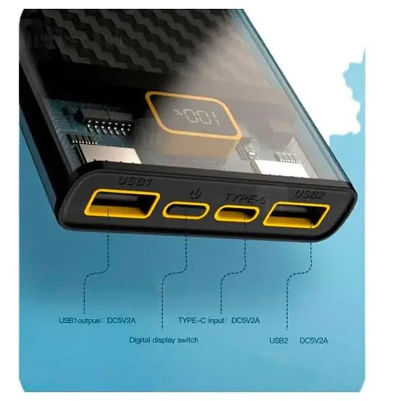 پاوربانک ایکس او مدل XO PR196 20000mAh مشکی — تصویر ۸