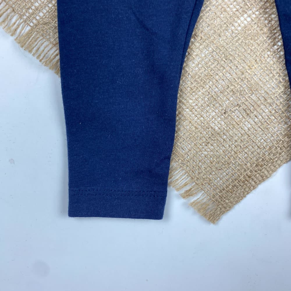 شلوار نوزادی دخترانه جذب طرح ساده کمرکش سرمه ای رنگ – 6 تا 12 ماه — تصویر ۳