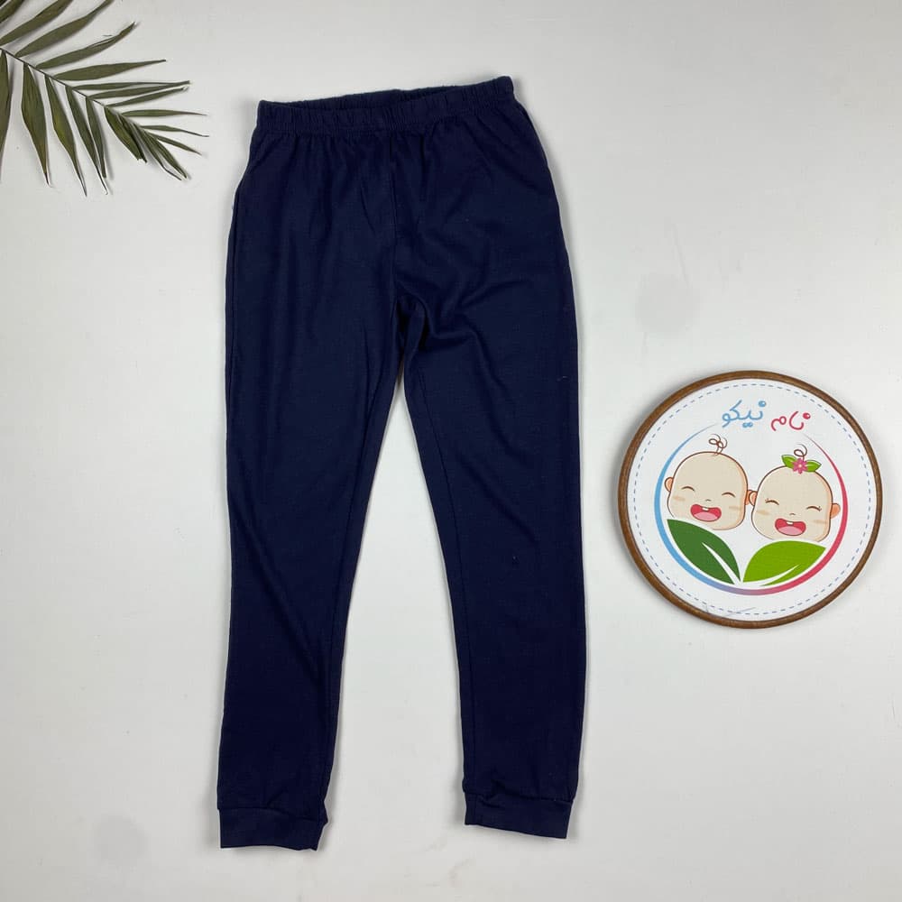 شلوار مچی طرح ساده کمرکش سرمه ای رنگ – 4 تا 6 سال