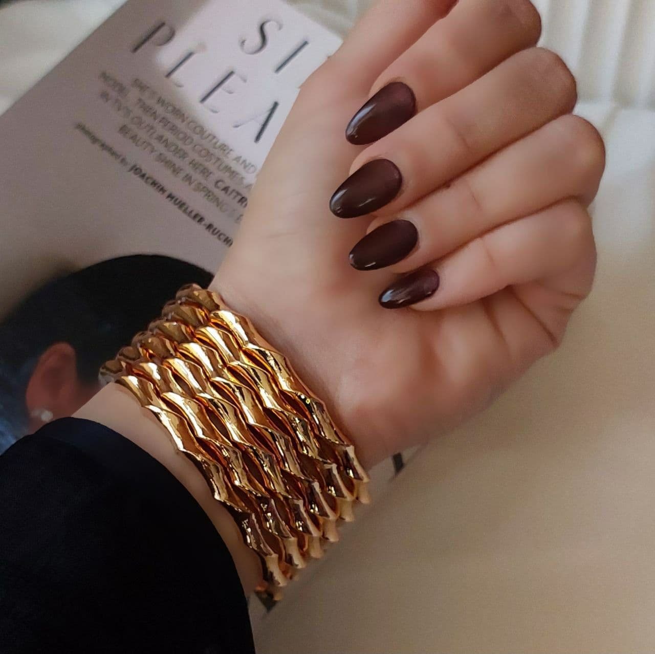 النگو طرح طلای استخوانی برجسته