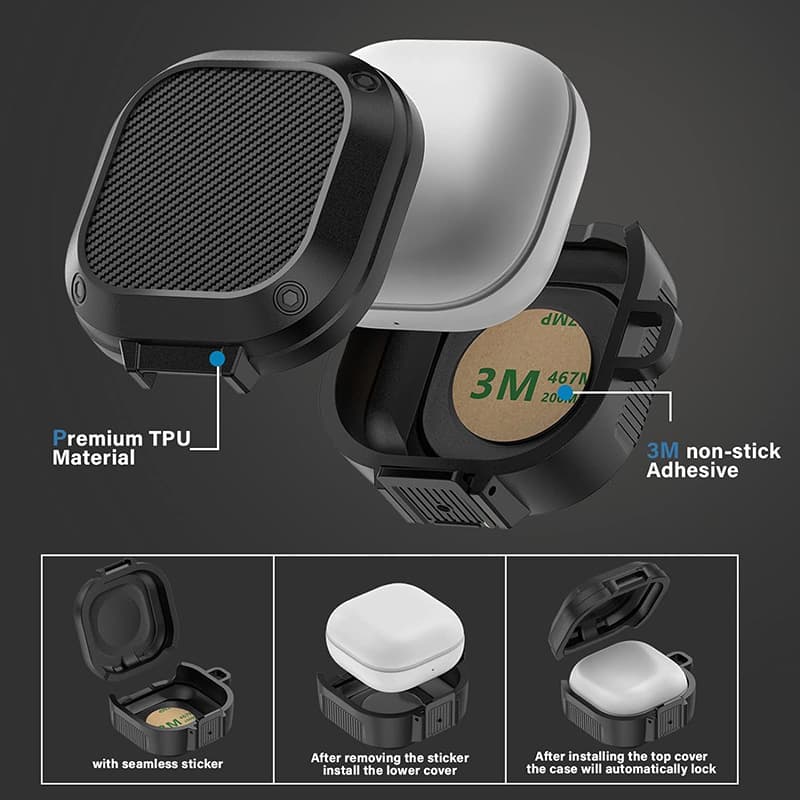 کاور پرشین کینگ مدل CBOO21 مناسب برای کیس هدفون سامسونگ Galaxy Buds Live / Buds Pro / Buds 2 / Buds 2 Pro به همراه بند آویز — تصویر ۴