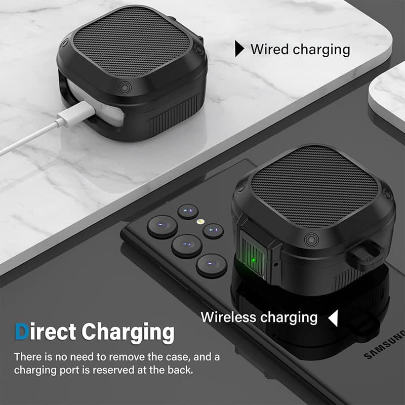 کاور پرشین کینگ مدل CBOO21 مناسب برای کیس هدفون سامسونگ Galaxy Buds Live / Buds Pro / Buds 2 / Buds 2 Pro به همراه بند آویز — تصویر ۲