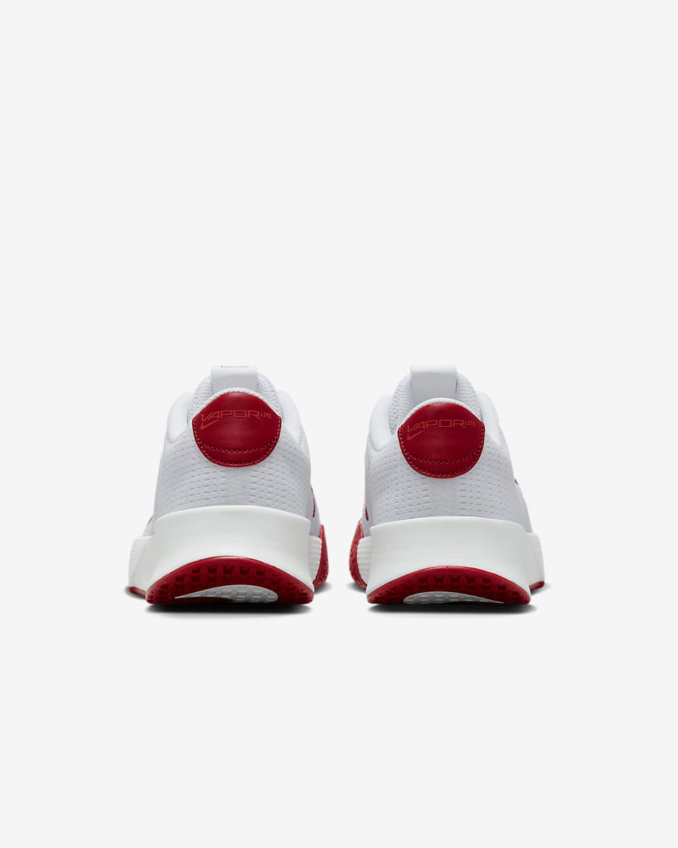 کفش تنیس مردانه نایک NikeCourt Vapor Lite 2– سفید/زرشکی — تصویر ۶