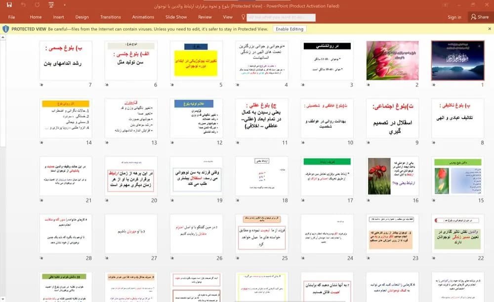 پاورپوینت بلوغ و نحوه برقراری ارتباط والدین با نوجوانان