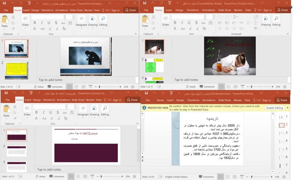 پکیج پاورپوینت اعتیاد به مواد مخدر و الکل