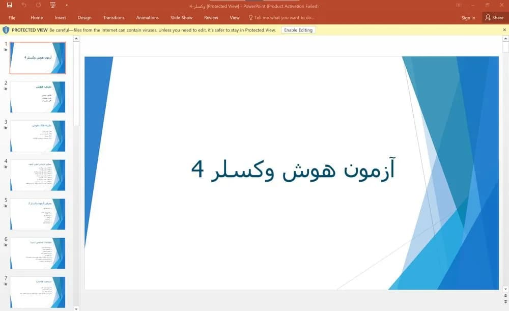 پاورپوینت جامع و کامل درباره – آزمون هوش وکسلر 4