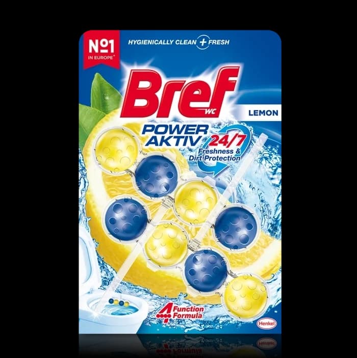 خوشبو کننده توالت فرنگی برف Bref با رایحه لیمو | توپی 8 تایی