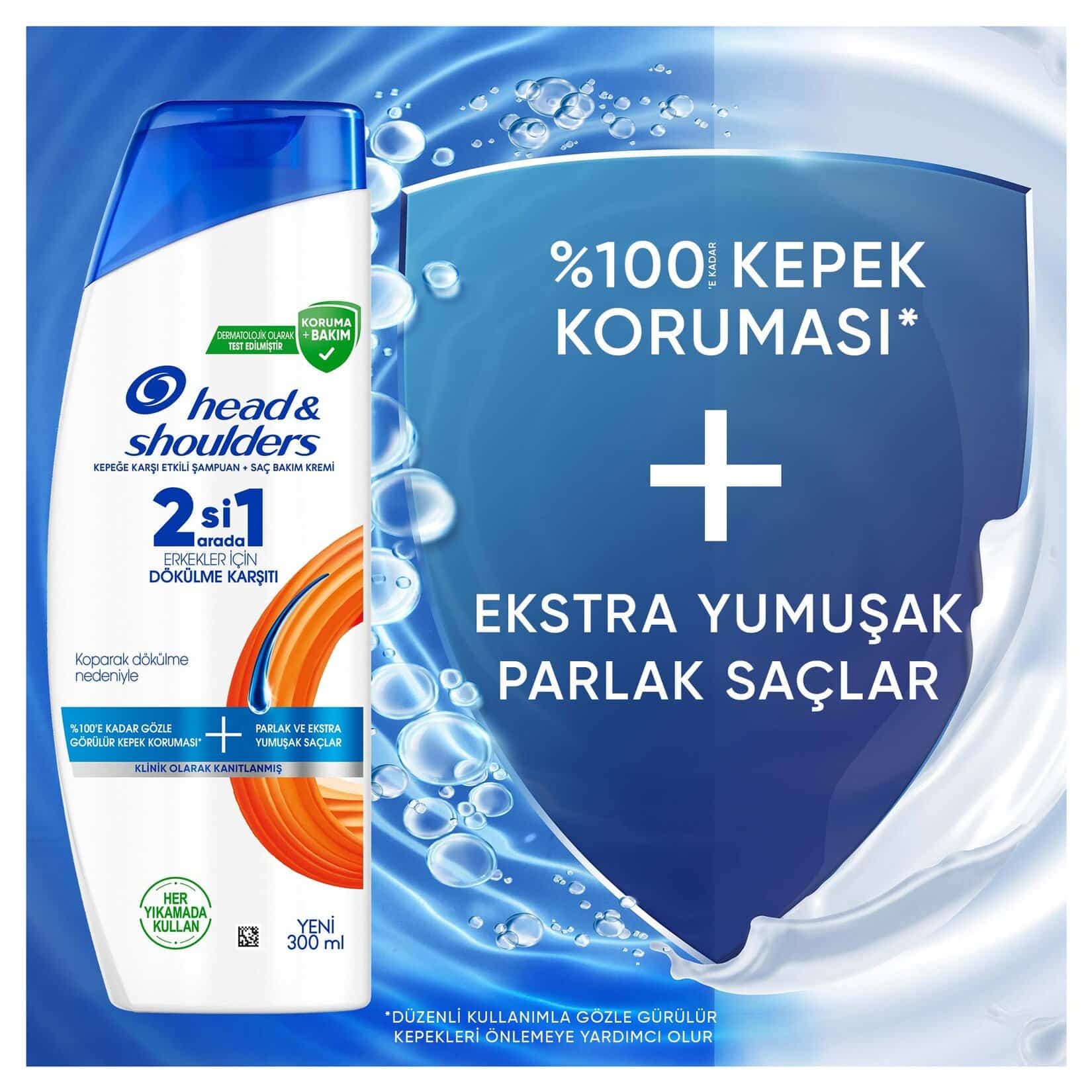 شامپو ضد شوره و ضد ریزش 2 در 1 هد اند شولدرز مدل Dökülme Karşıtı مناسب آقایان | حجم 330 میل — تصویر ۶