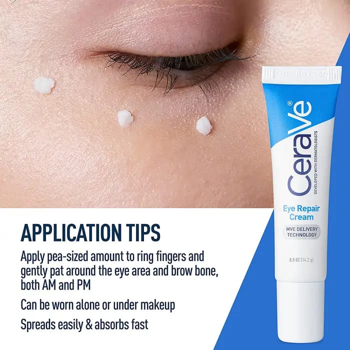 کرم دور چشم سراوی CeraVe مدل Eye Repair Cream – ترمیم، آبرسانی و کاهش پف و تیرگی | حجم 14 میلیلیتر — تصویر ۷