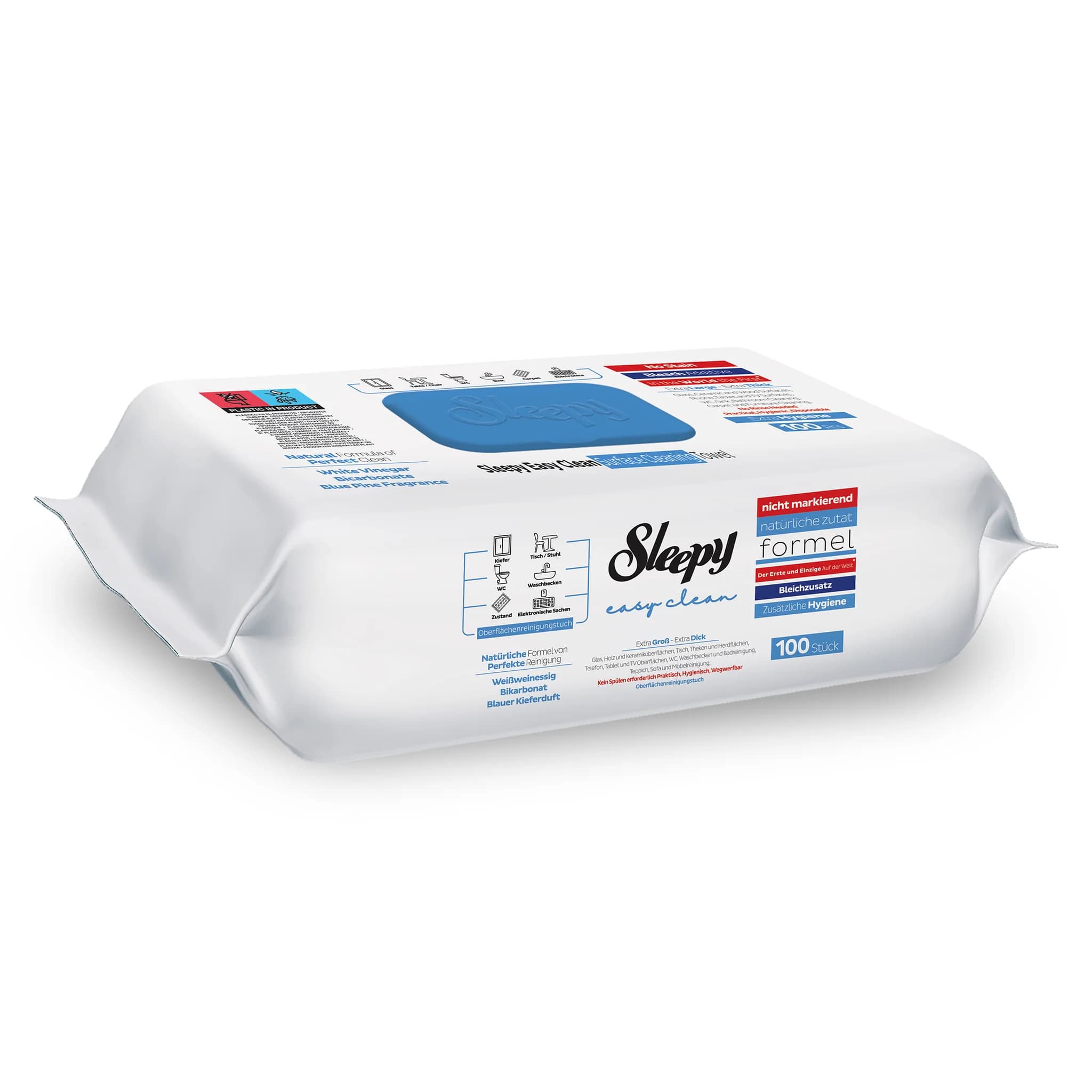 دستمال مرطوب اسلیپی Sleepy آبی مدل Easy Clean | بسته 100 عددی