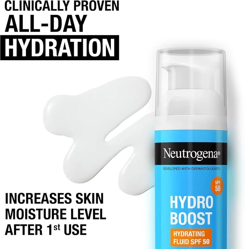 ضد آفتاب فلوئیدی نوتروژینا مدل Hydro Boost با +SPF 50 | حجم 50 میل — تصویر ۴