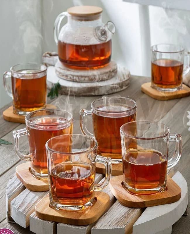 لیوان چایخوری 6 تایی دسته دار پاشاباغچه کد ۵۵۲۲۳