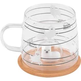 لیوان شیشه ای با درب بامبو B0700 — تصویر ۵