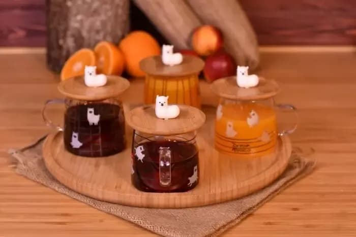 لیوان شیشه ای با درب بامبو B0700 — تصویر ۲