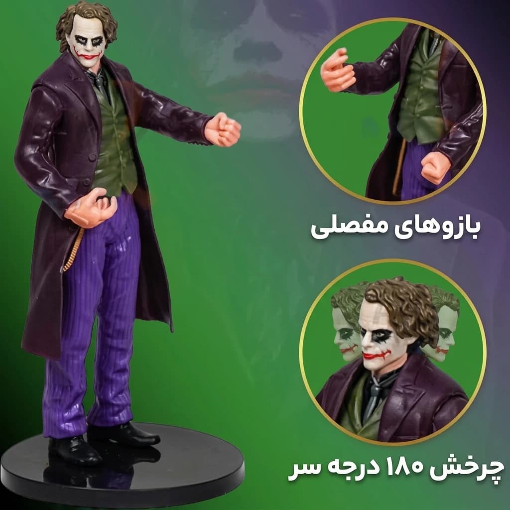اکشن فیگور جوکر با لباس بنفش طرح McFarlane ارتفاع ۱۷ سانتی‌متر — تصویر ۵