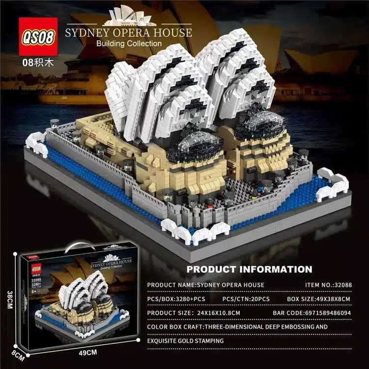 لگو خانه اپرا سیدنی SYDNEY OPERA HOUSE برند QS08 (3280 قطعه)