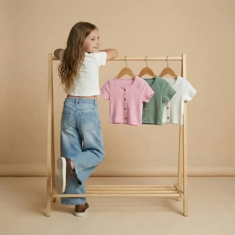 کراپ پنبه ترک دخترانه مناسب 1 تا 12 سال — تصویر ۲