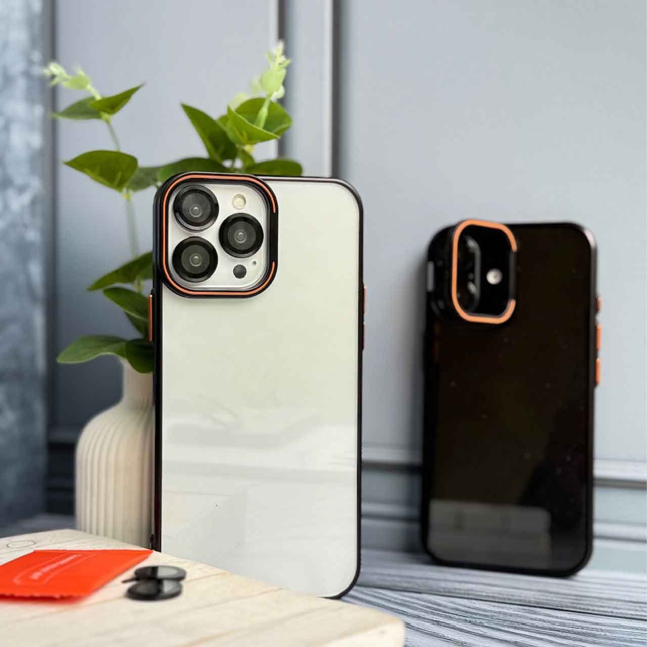 قاب orange lens استند شو با محافظ لنز برای گوشی های آیفون