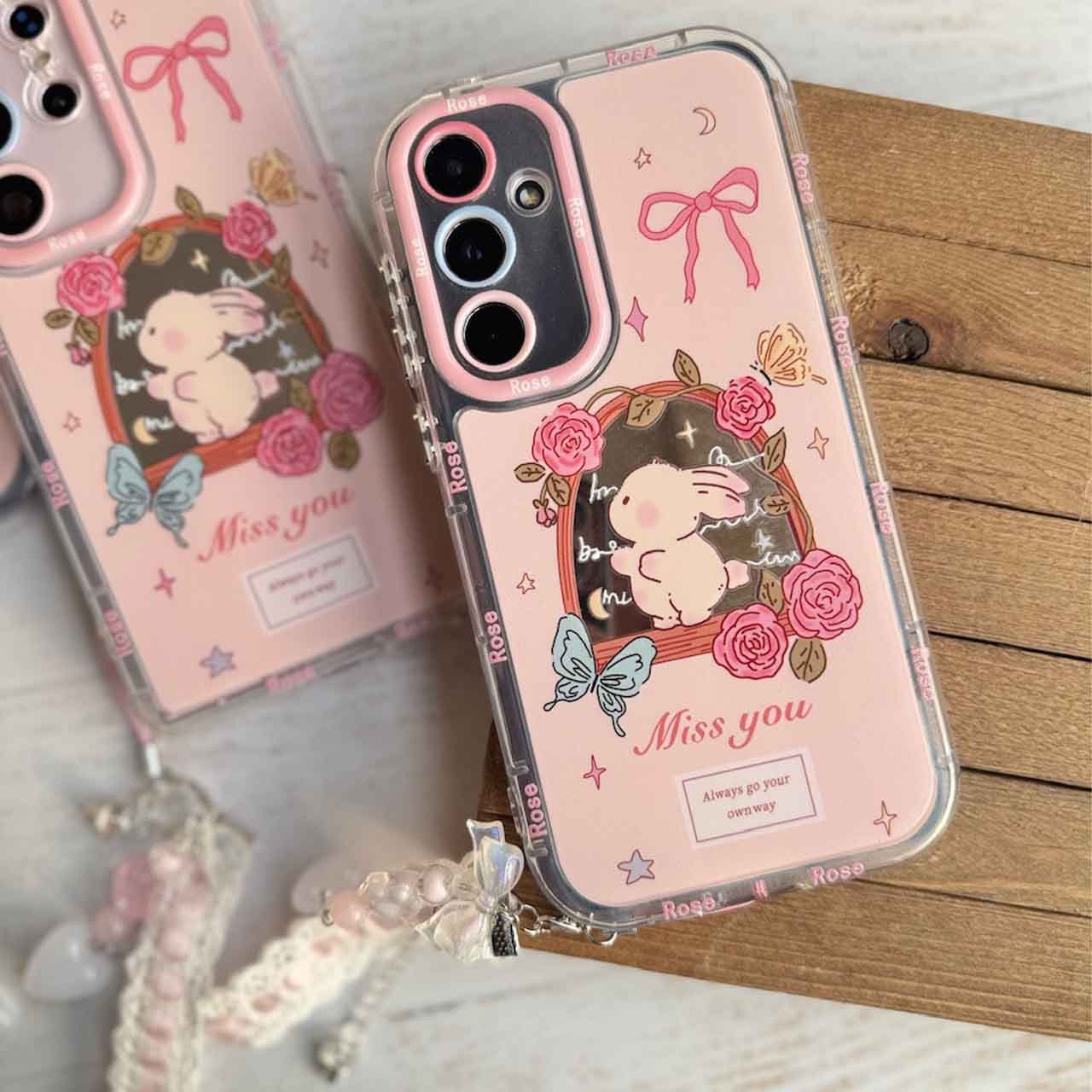 قاب خرگوش Miss You با بند ست برای گوشی های آیفون — تصویر ۲