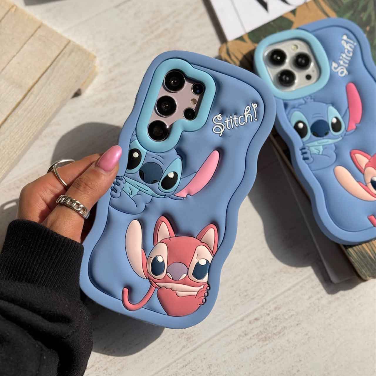 قاب سیلیکونی Stitch Couple برای گوشی های سامسونگ — تصویر ۲