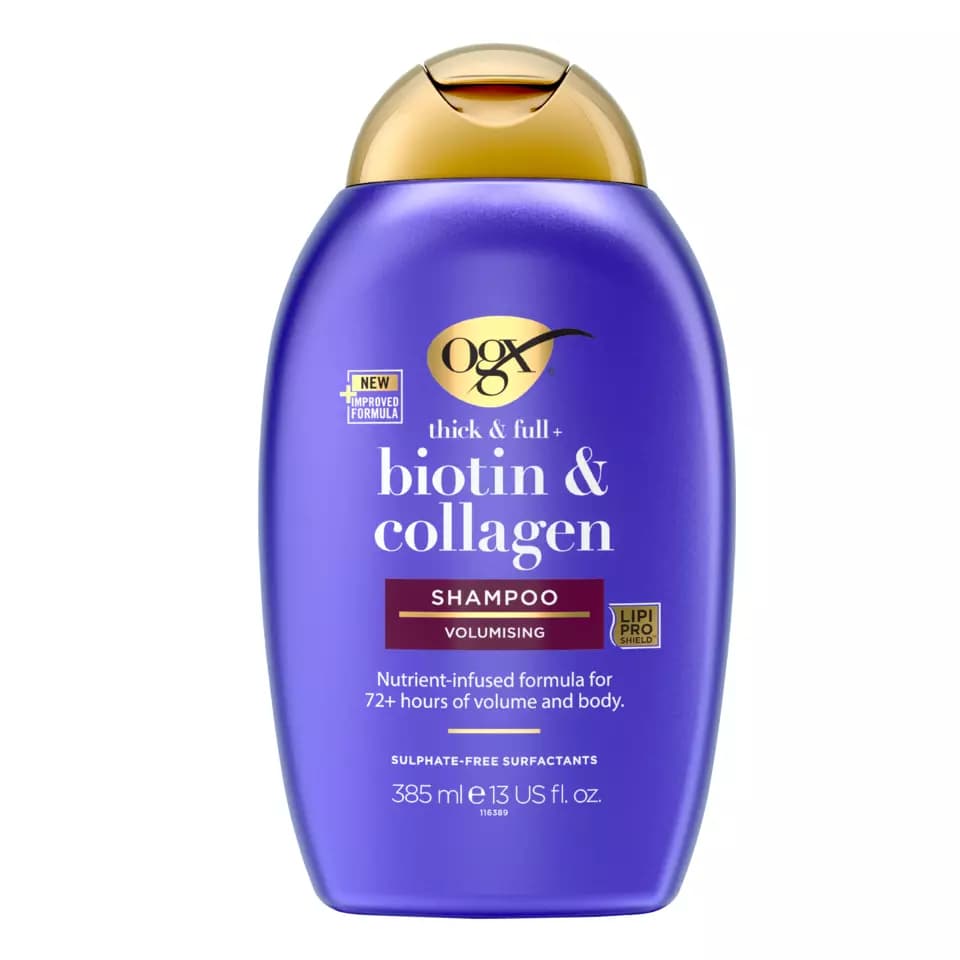 شامپو او جی ایکس OGX بنفش بیوتین کلاژن 385ML