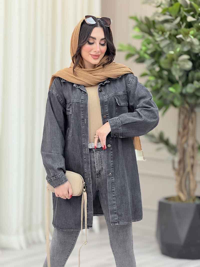 مانتو جین دو جیب پاکتی آنیسا کد 6712