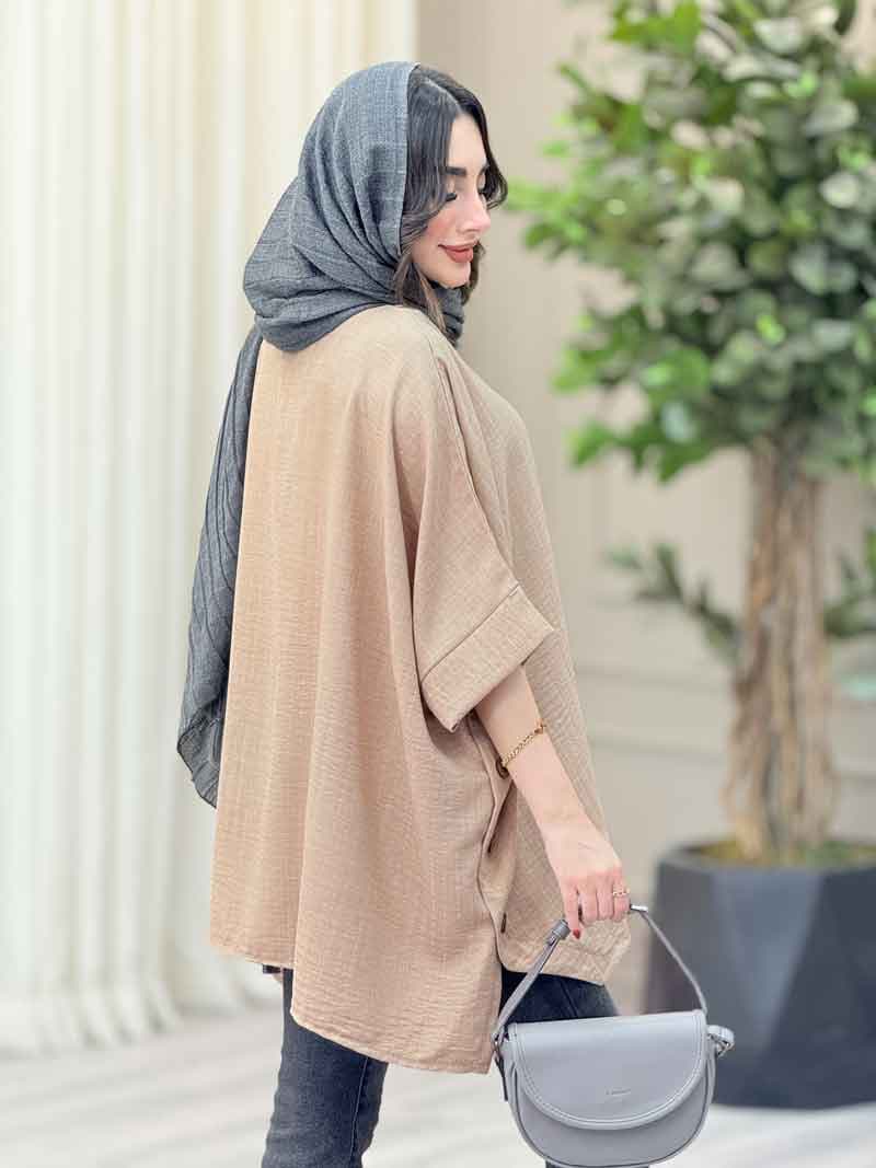 مانتو پانچ بغل سه دکمه کتایون کد 6699 — تصویر ۸