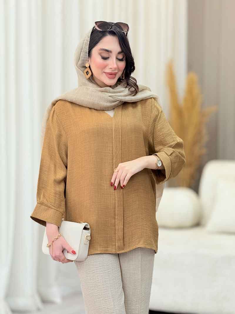 شومیز پیله دار جلو بسته کد 6617 — تصویر ۶