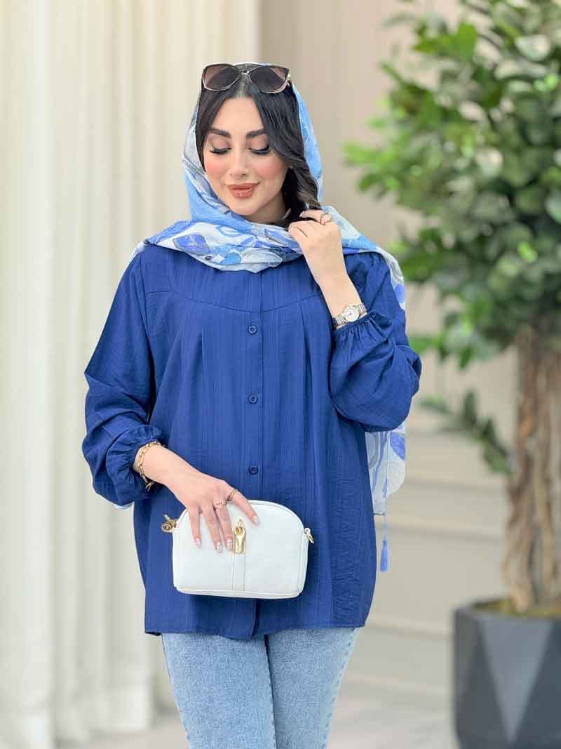 شومیز پیله دار آستین کش کد 6534 — تصویر ۷