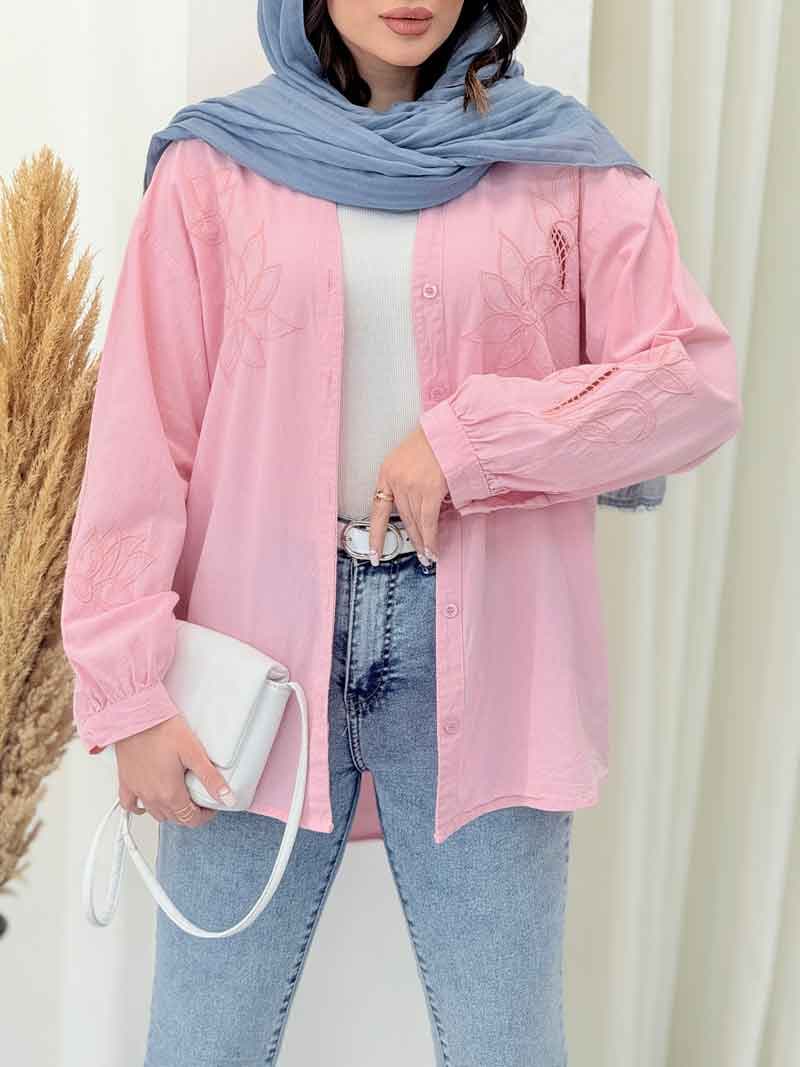 شومیز گلدوزی دلوان کد 6608 — تصویر ۲
