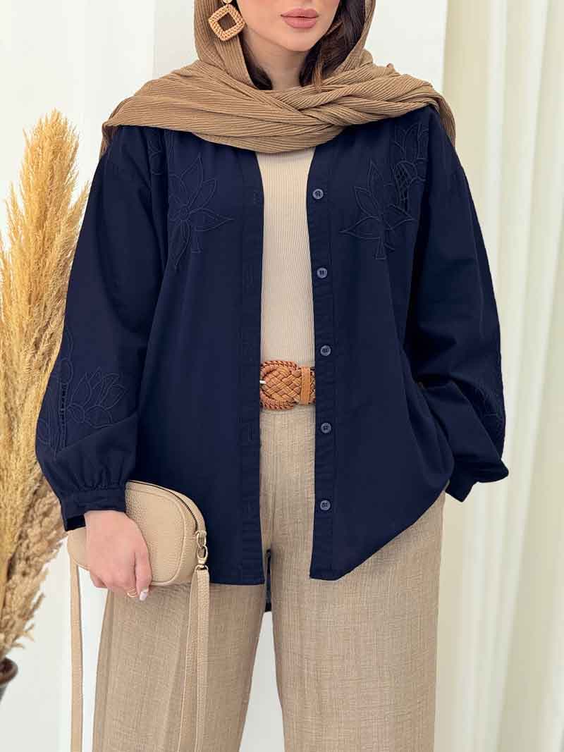 شومیز گلدوزی دلوان کد 6608 — تصویر ۳