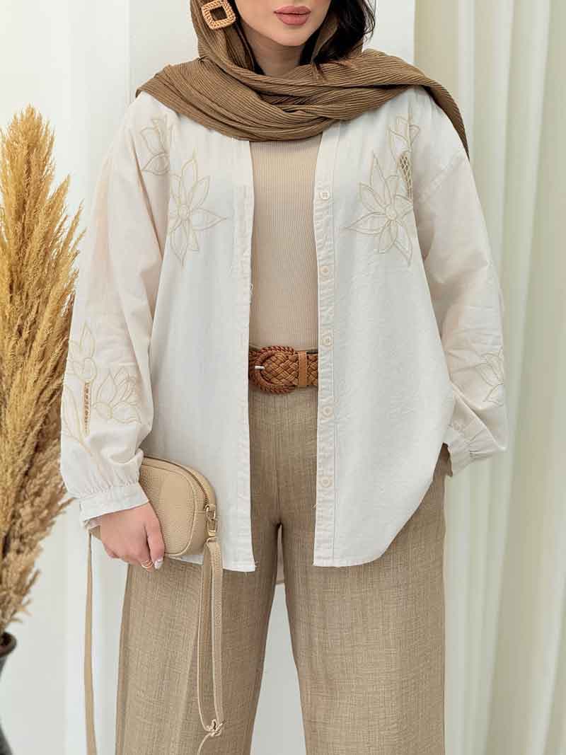 شومیز گلدوزی دلوان کد 6608 — تصویر ۷