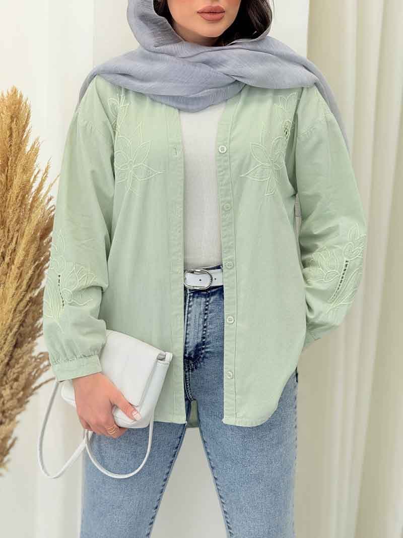 شومیز گلدوزی دلوان کد 6608