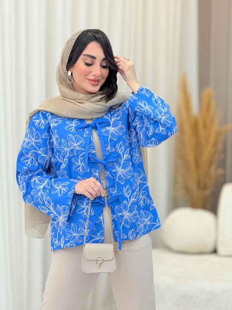 مانتو جلو بند نسترن کد 6210 — تصویر ۴