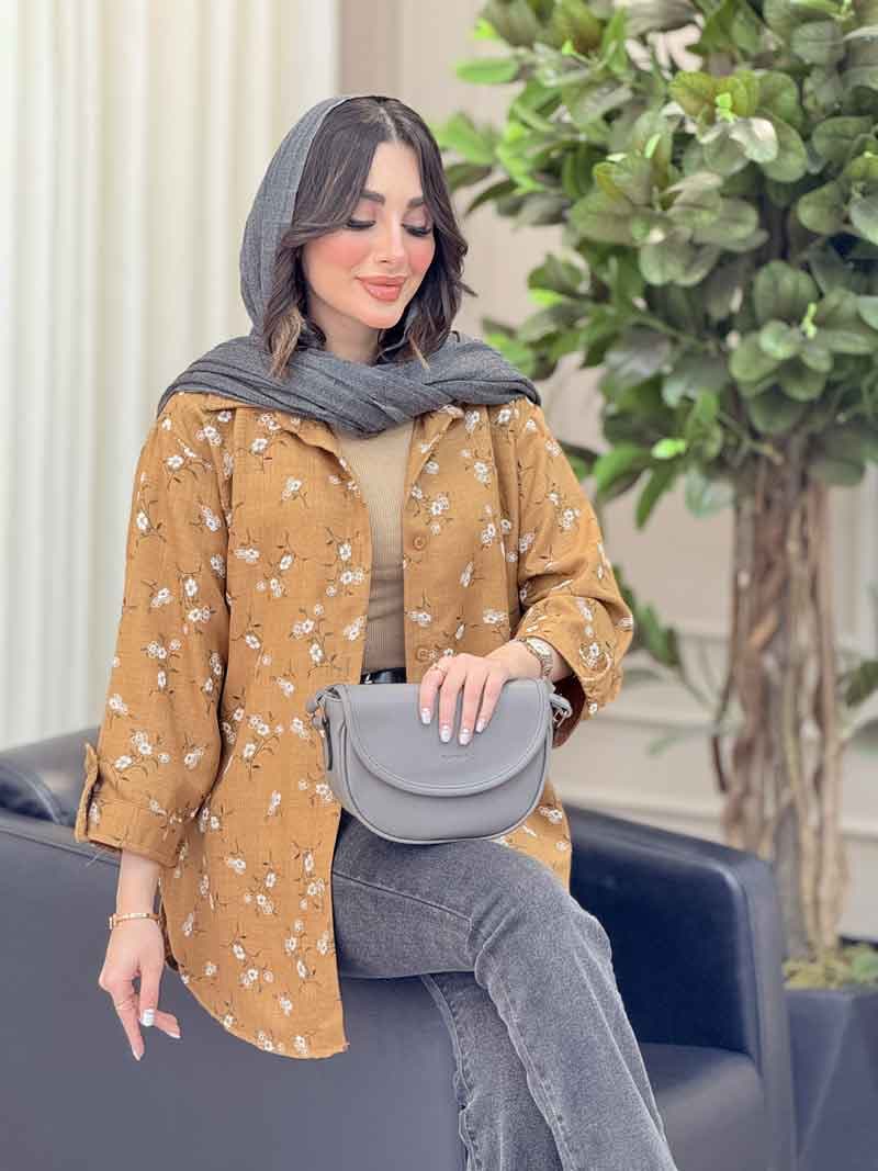 شومیز طرح گل نیوشا کد 6446 — تصویر ۷