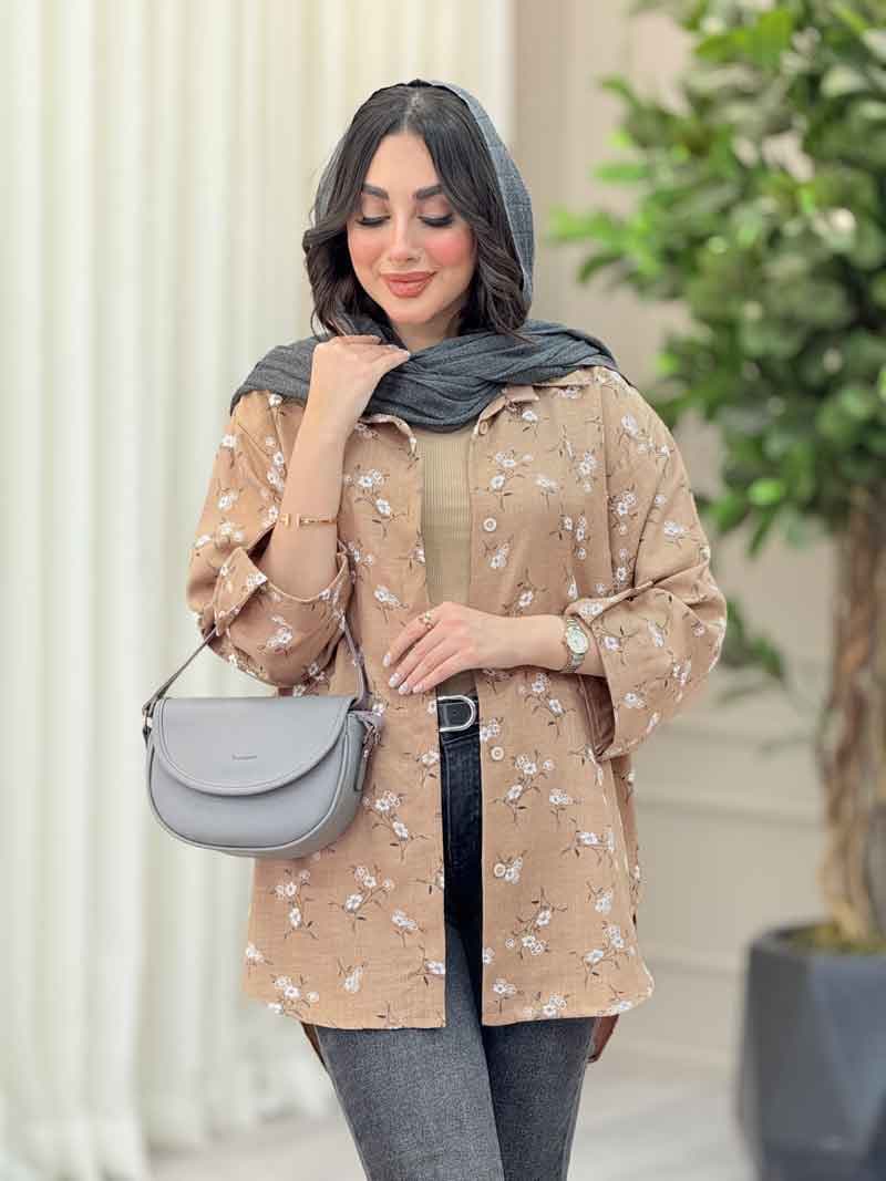 شومیز طرح گل نیوشا کد 6446 — تصویر ۸