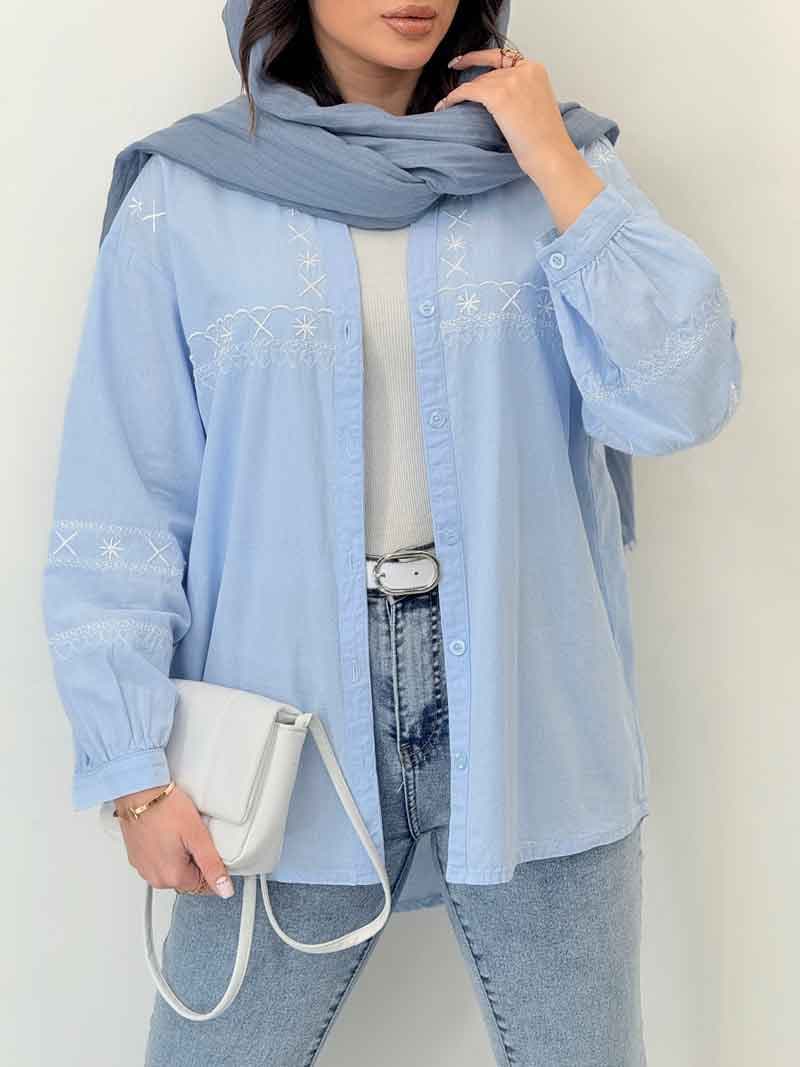 شومیز گلدوزی آدلیا کد 6505 — تصویر ۲