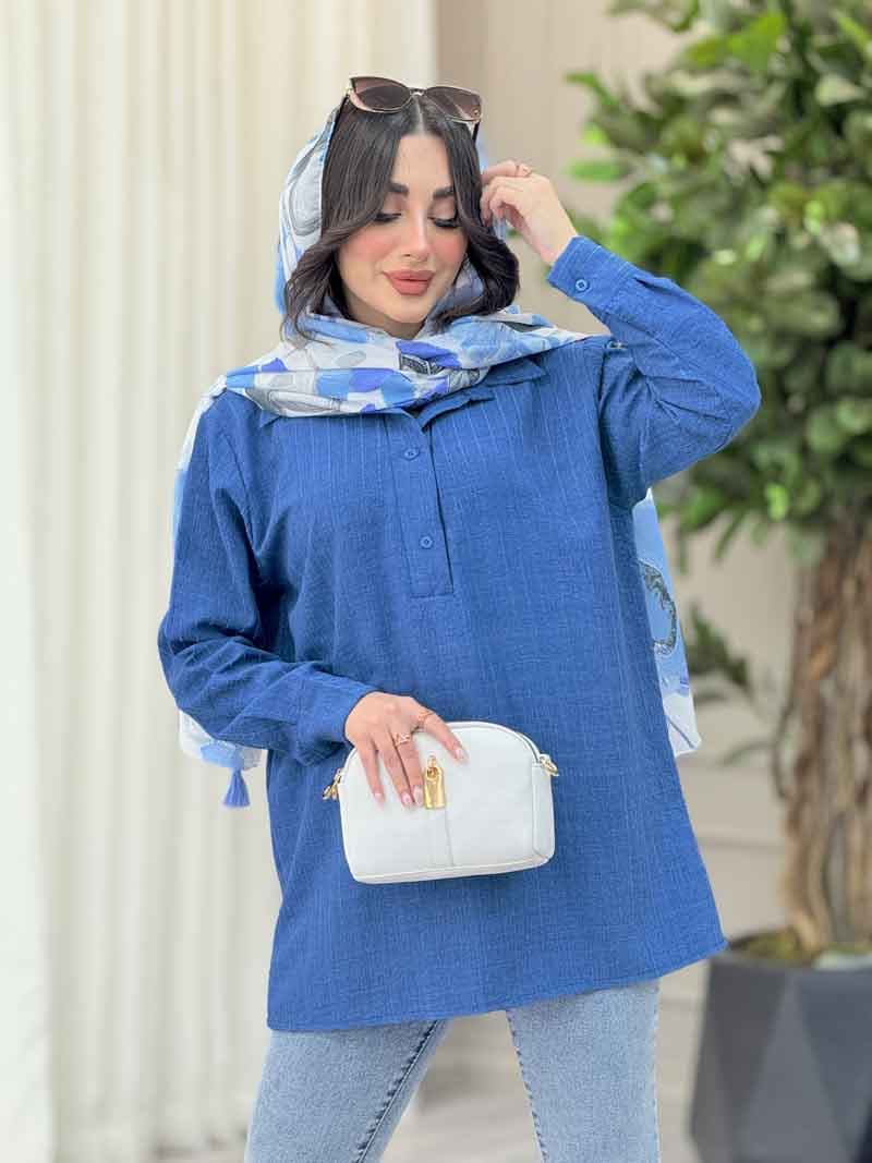 شومیز یقه دو دکمه دنیز کد 6294