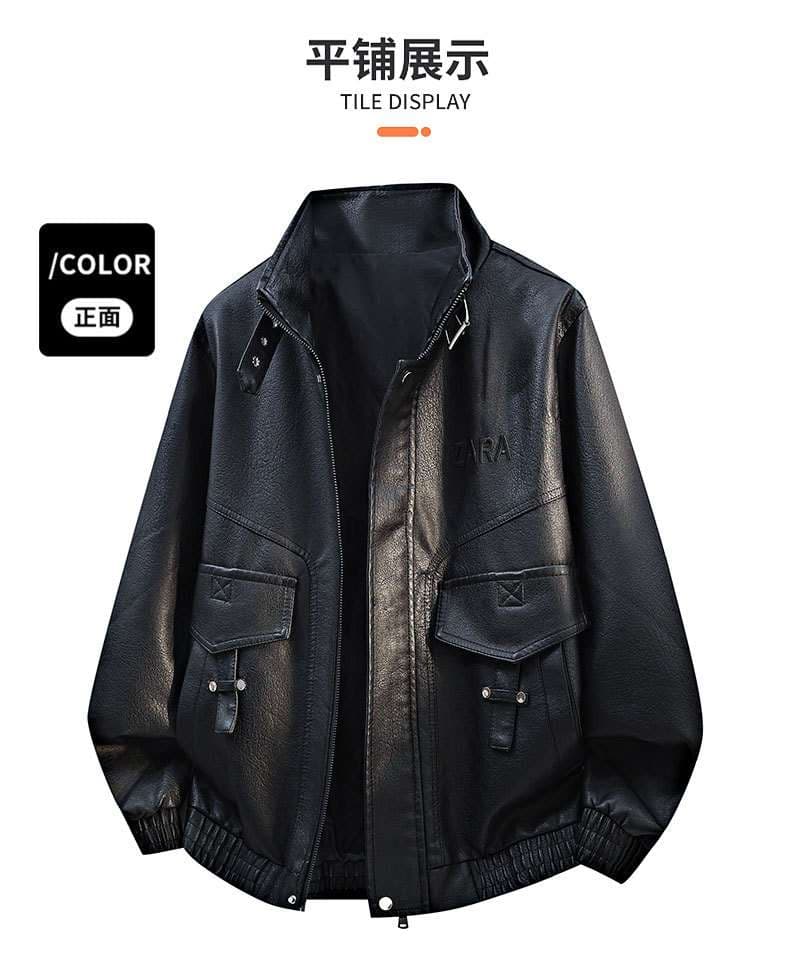 کاپشن چرم کلاسیک پایین‌کش ZARA