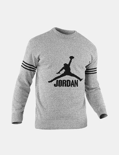 پلیور بافت مردانه یقه گرد Jordan مدل 31010