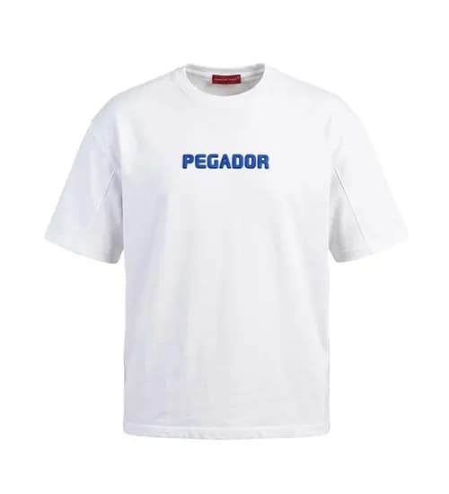 تیشرت Pegador یقه گرد مردانه باکسی سفید دورس پنبه طرح دار مدل 50123